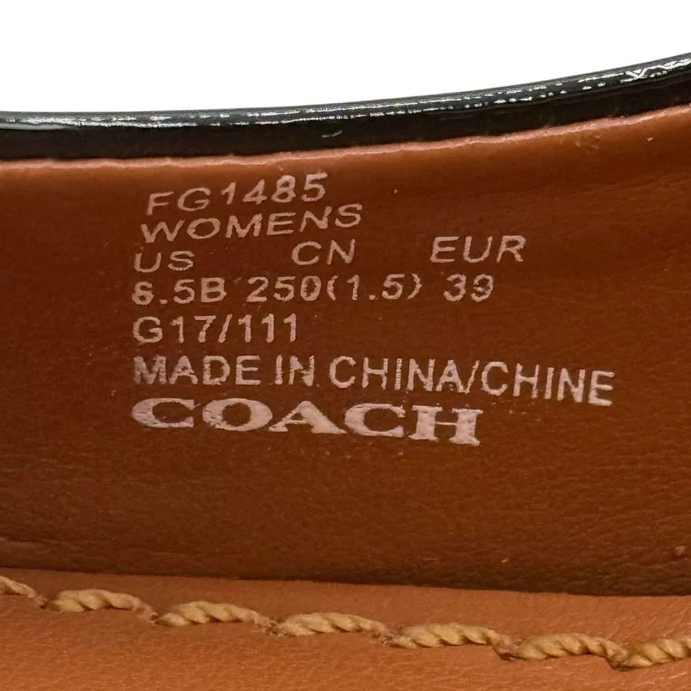 Coach FG1485 Womens Black Patent Leather Round Toe Stiletto Heel Pumps Size 8.5B - Picture 8 of 12